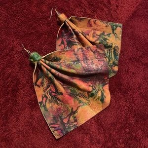 Printed Leather Earrings